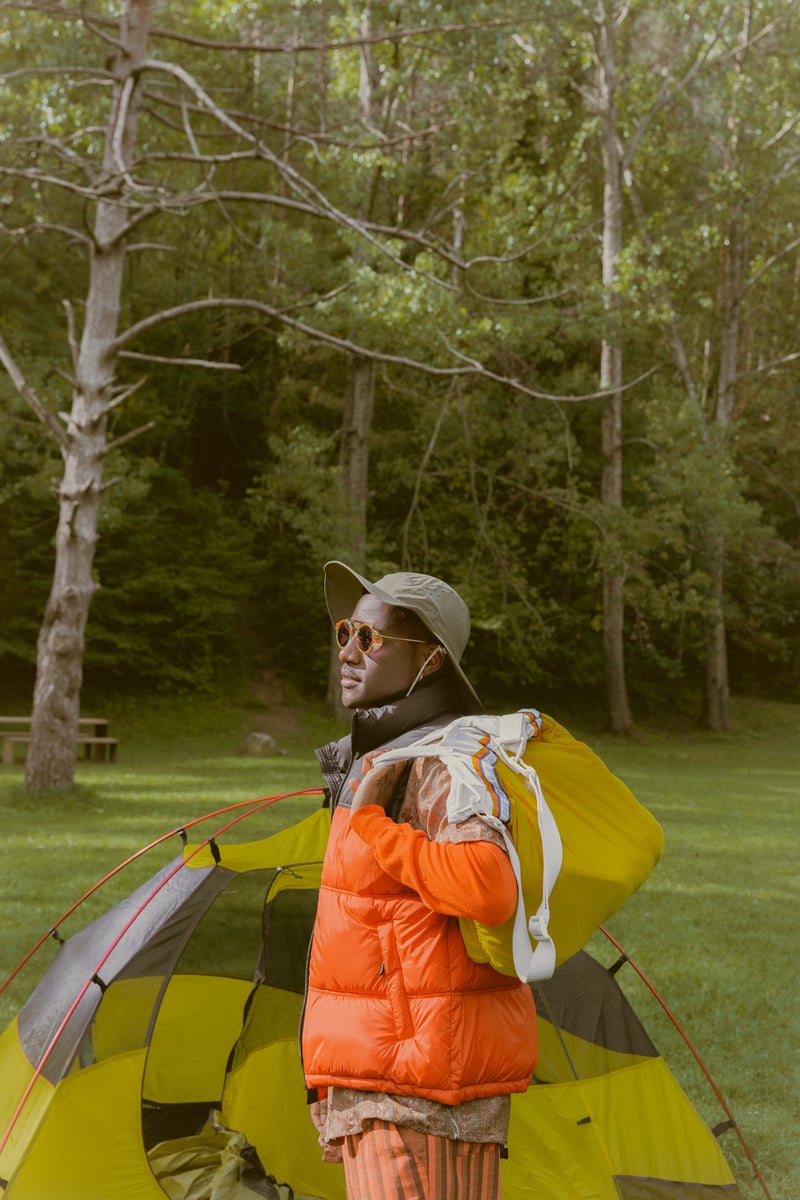 Man Setting Up Tent